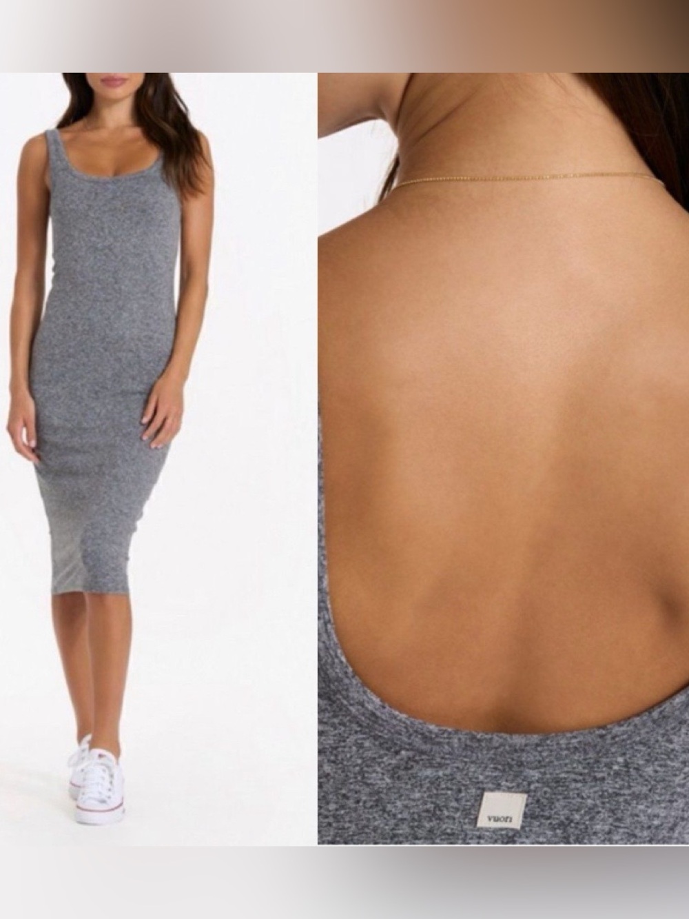 Vuori Grey Halo Essentials Midi Tank Dress